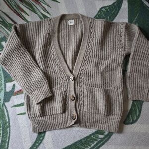 Doen Adelia Beige Alpaca Wool Cardigan Sweater Size Small